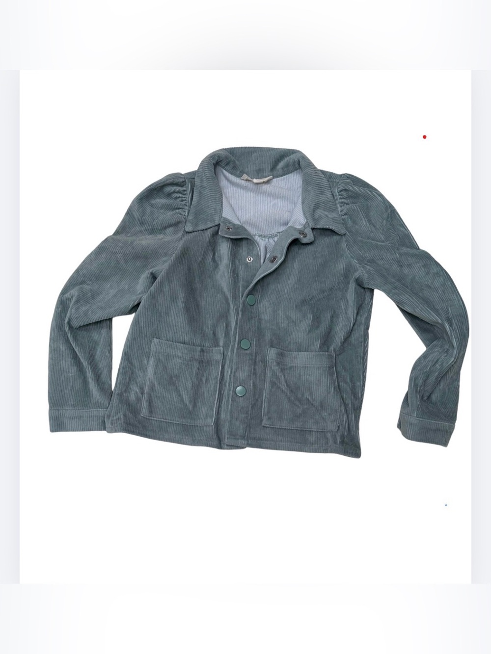 Mabel + Honey Girls' Corduroy Button Snap Front Jacket - Sage Green